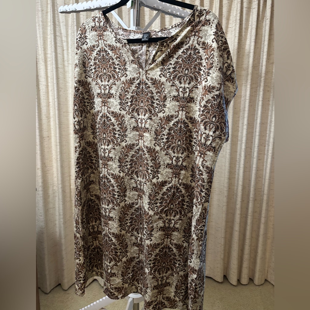 Shein Curve Brown/Ivory Patterned Dress